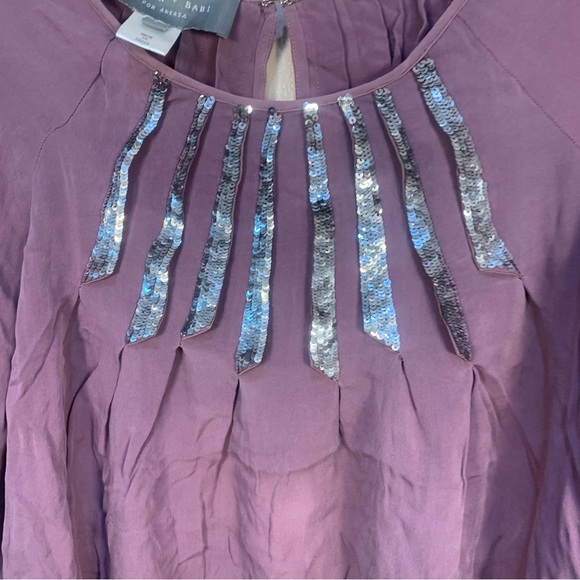 Sachin + Babi for Ankasa 100% Silk Sequin Embellished Blouse - Picture 15 of 15